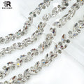 RAYO Silver Base Marquise Crystal Claw Chain Roll Trim Sew On For Wedding Evening Dress Shoes Bags DIY Garment Decoration