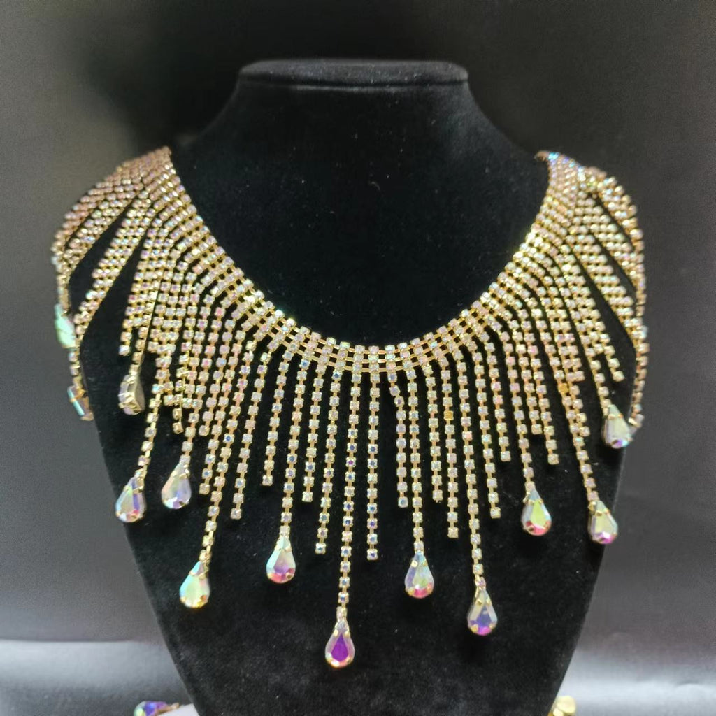 RAYO Teardrop Crystal Tassel Claw Chain Trim Sew On For Wedding Evening Stage Dress Shoe Bag DIY Ornament
