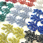 RAYO Newest Handmade 3D Floral Leaf Rhinestone Applique Adhesive Base Sew On Glue On Crystal Patch For Dress Bags Shoes DIY Clothing Decoration