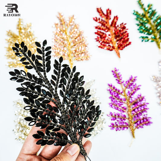 RAYO Flat Back Fancy Glass Stone Rhinestone Applique Adhesive Mesh Base Sew On Glue On Crystal Patch For Clothes Bags Party DIY Clothing Decoration