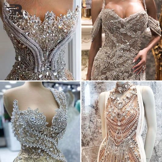 RAYO Glass Crystal Claw Rhinestone Chain Trim Sew On For Evening Dress Stage Garment DIY Decoration