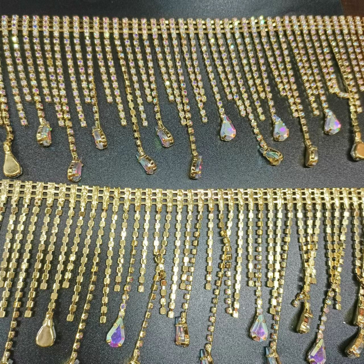 RAYO Teardrop Crystal Tassel Claw Chain Trim Sew On For Wedding Evening Stage Dress Shoe Bag DIY Ornament