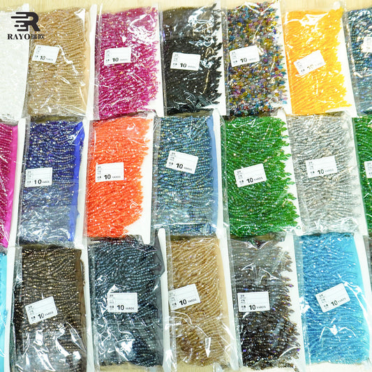 RAYO Glass Crystal Beaded Tassel Fringe Trim For Evening Dress Stage Outfit Garment Sew On DIY Decoration